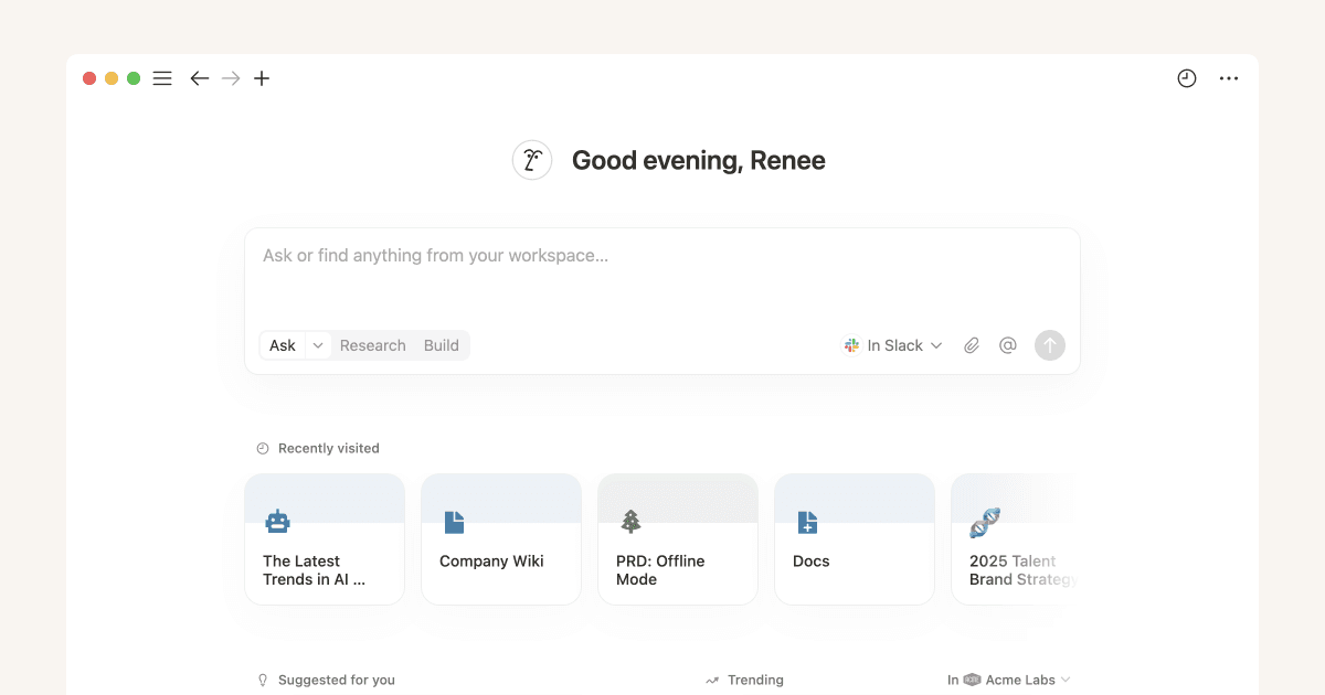 Find answers and generate reports with enterprise search