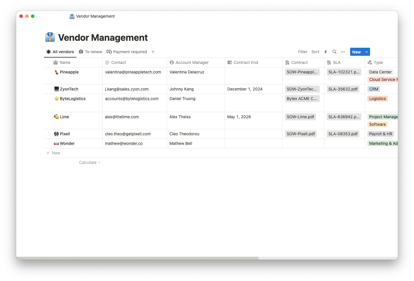 vendor management template thumbnail