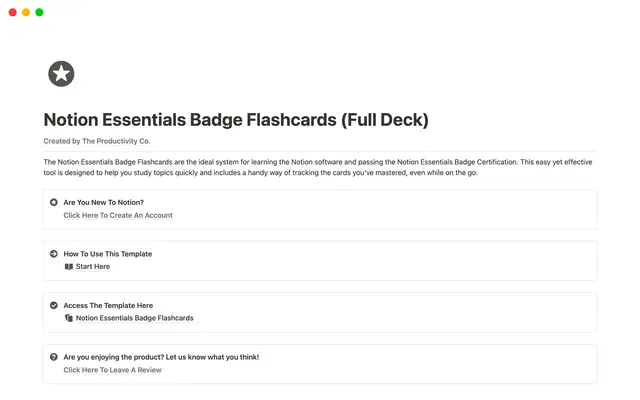 Notion Essentials Badge Flashcards (Full Deck)