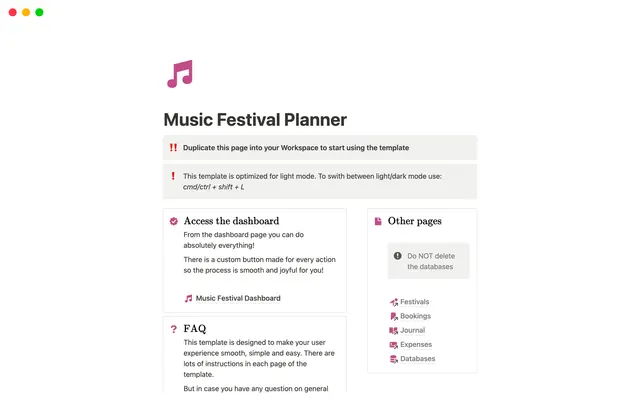 Music Festival Planner