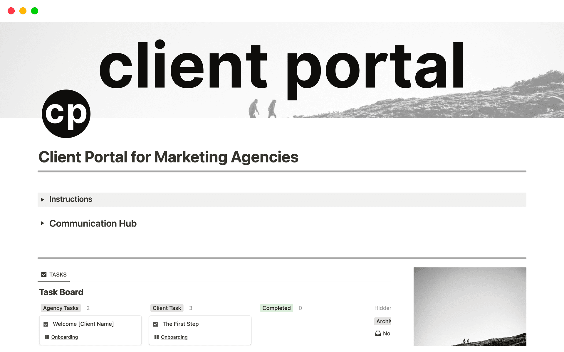 Screenshot of Top client portal templates for streamlined collaboration collection by Notion